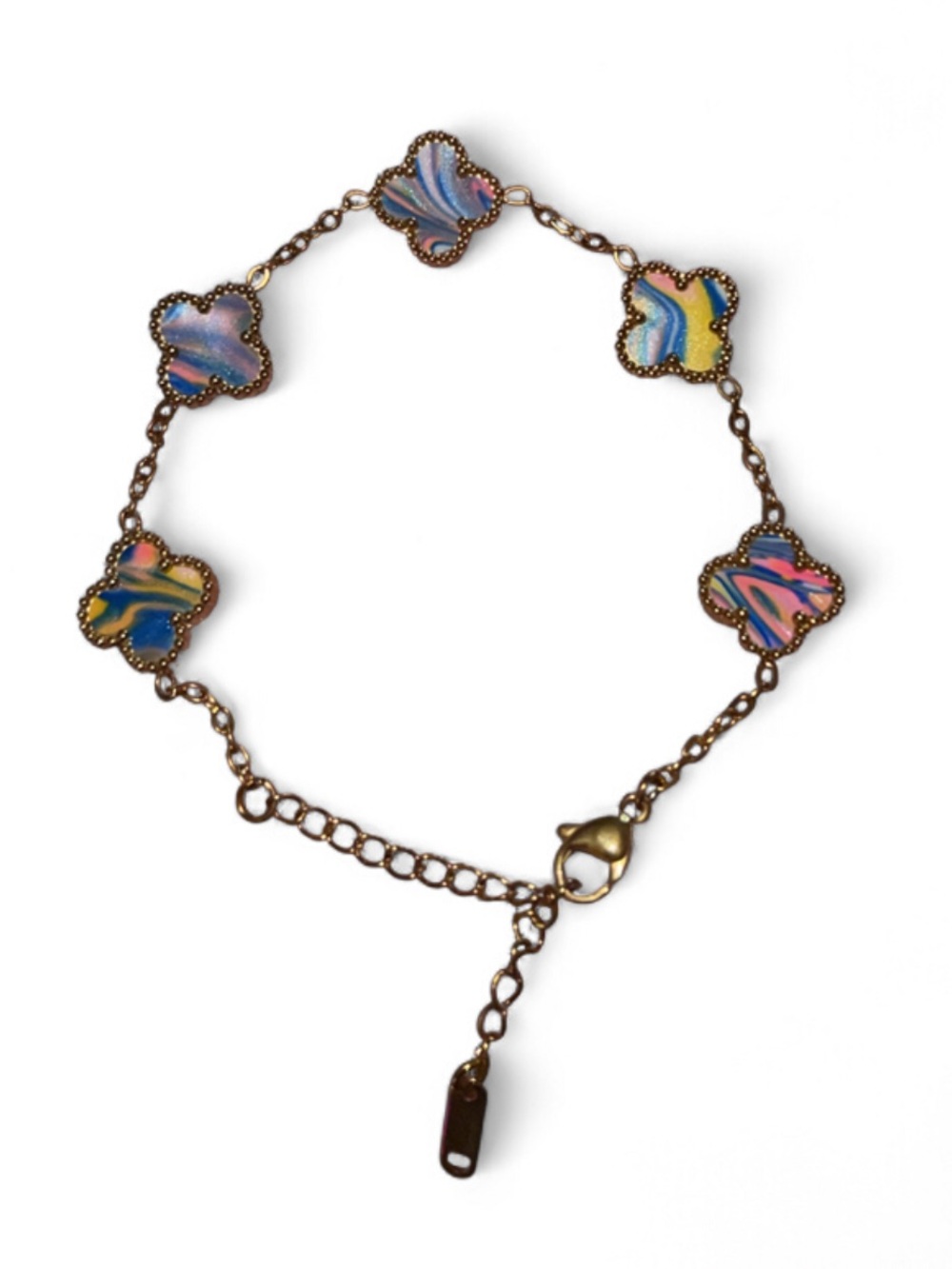 Multicolor Clover Bracelet - Picture 2 of 2